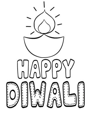 Happy 
Diwali - Coloring Card