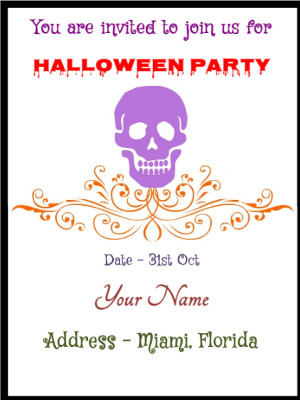 Halloween Party Invitation Photocard
