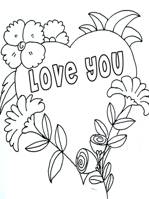 Love You - Coloring Card