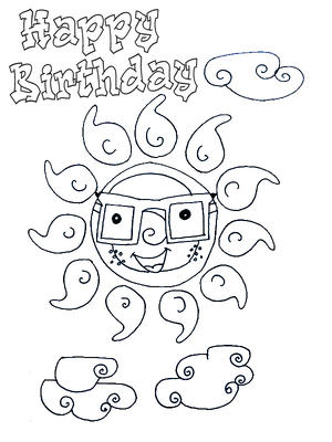 Happy Birthday - Coloring Card