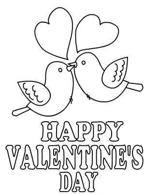 Happy 
Valentine's Day - Coloring Card