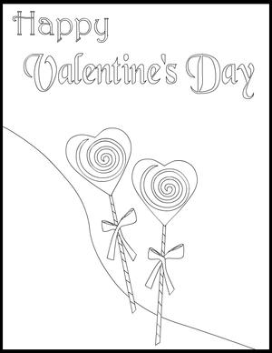 Happy 
Valentine's Day - Coloring Card