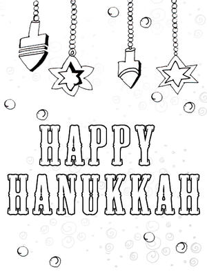 Happy Hanukkah - Coloring Card