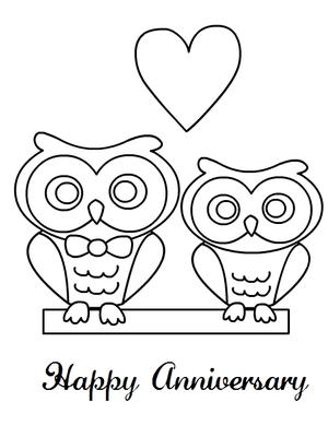 Happy Anniversary - Coloring Card