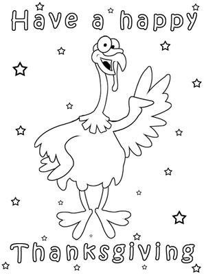 Have a Happy Thanksgiving - Coloring Card