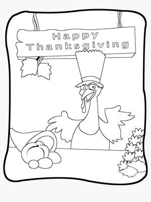 Happy 
Thanksgiving - Coloring Card