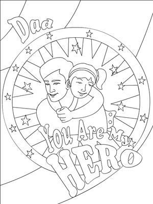 Dad You are My Hero - Father's Day Coloring Card