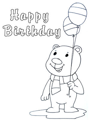 Happy Birthday - Coloring Card