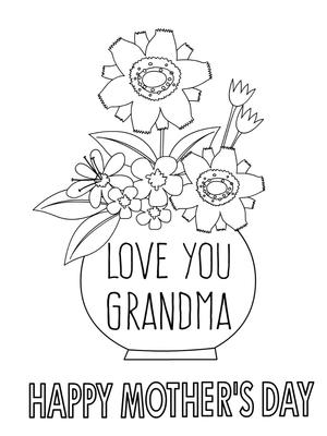 Mothers Day Coloring Card