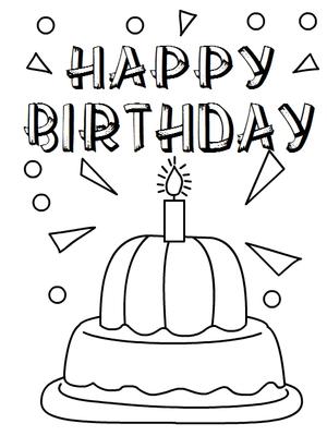 Happy Birthday - Coloring Card