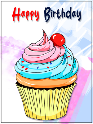 Brighten birthdays with this vibrant, delicious, and joyful cupcake card!