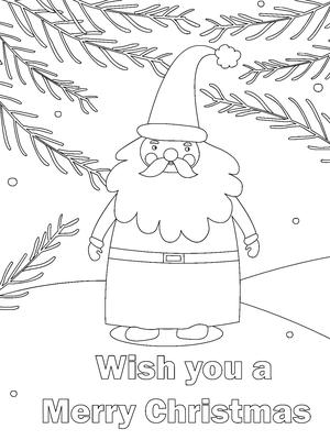Wish You a Merry Christmas - Coloring Card