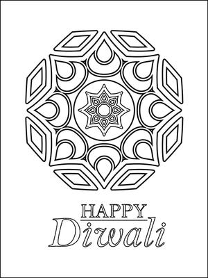 Happy 
Diwali - Coloring Card