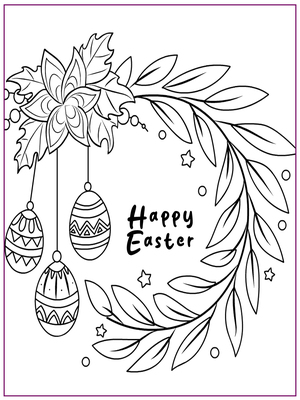 Interactive coloring Easter card