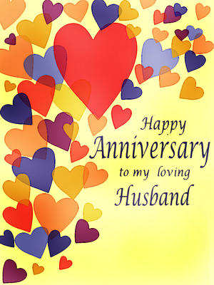 Celebrate love with our vibrant anniversary card for your husband. Perfect for a special day!