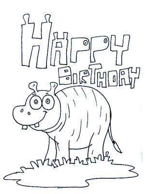 Happy Birthday - Coloring Card