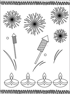 Happy 
Diwali - Coloring Card