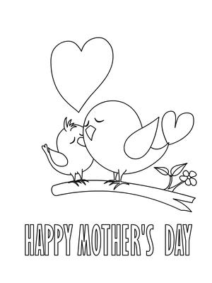 Mothers Day Coloring Card