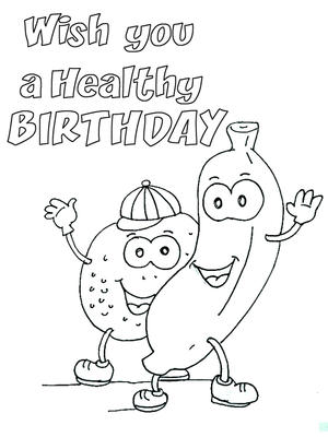 Wish You a Healthy Birthday - Coloring Card