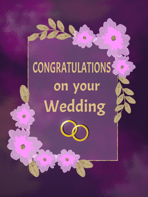 Congratulations on your Wedding!" - A romantic card with delicate flowers