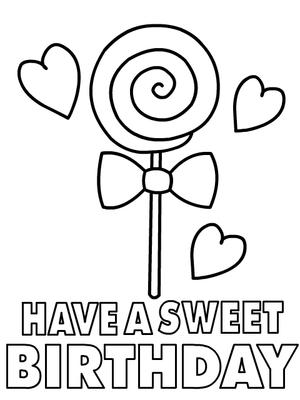 Have a Sweet Birthday - Coloring Card