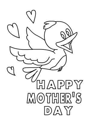 Mothers Day Coloring Card