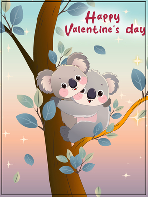 Happy Valentine's Day - heartwarming koala hug cards!