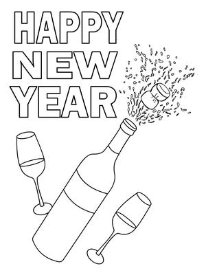 New Year Coloring Card