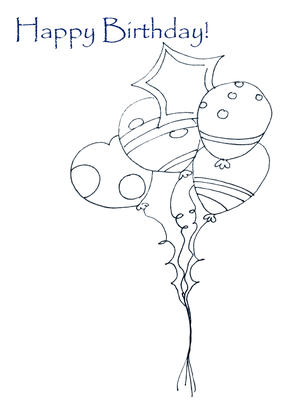 Happy Birthday - Coloring Card