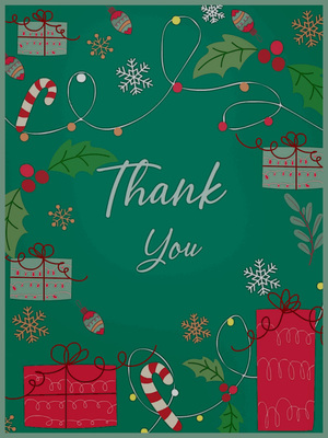 This festive "Thank You" printable card is the perfect way to express your gratitude