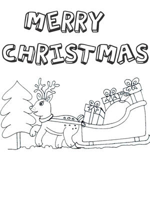 Merry Christmas - Christmas Coloring Card