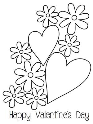 Happy 
Valentine's Day - Coloring Card