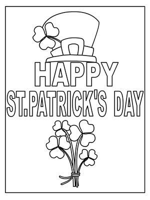 Happy St Patrick's Day - Coloring card