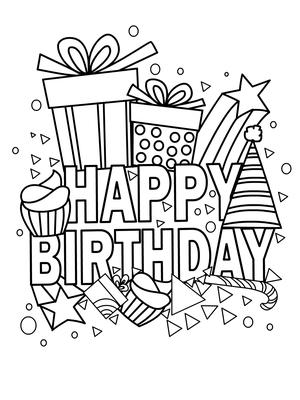 Happy Birthday Coloring Card
