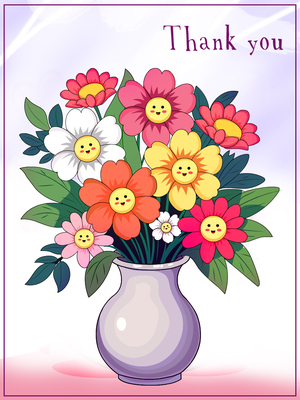 Whimsical bouquet of smiling flowers. The perfect way to say thanks!