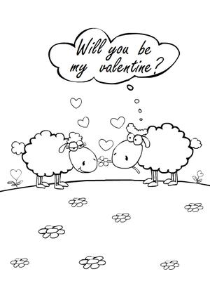 Will You be My Valentine? - Coloring Card