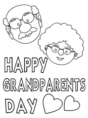 Happy Grandparents Day - Coloring Card