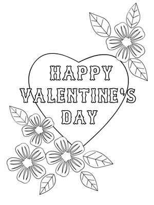 Happy 
Valentine's Day - Coloring Card