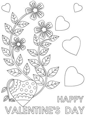 Happy 
Valentine's Day - Coloring Card