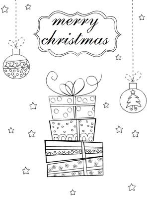 Merry Christmas - Coloring Card