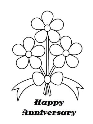 Happy Anniversary - Coloring Card