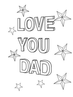 Love You Dad - Father's Day Coloring Card