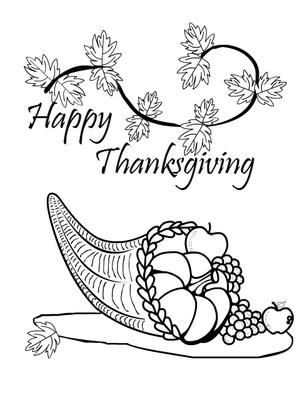 Happy 
Thanksgiving - Coloring Card