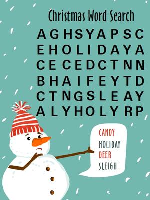 Christmas Word Search - Candy Holiday Deer Sleigh