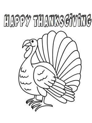 Happy 
Thanksgiving - Coloring Card