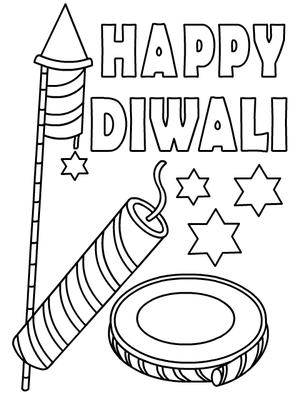 Happy 
Diwali - Coloring Card