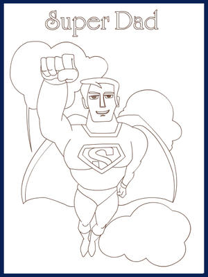 Super Dad - Father's Day Coloring Card
