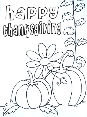 Happy Thanksgiving - Coloring Card