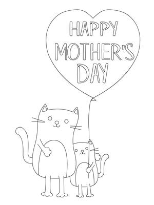 Mothers Day Coloring Card