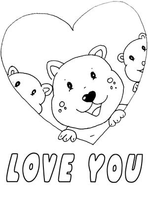 Love You - Coloring Card
